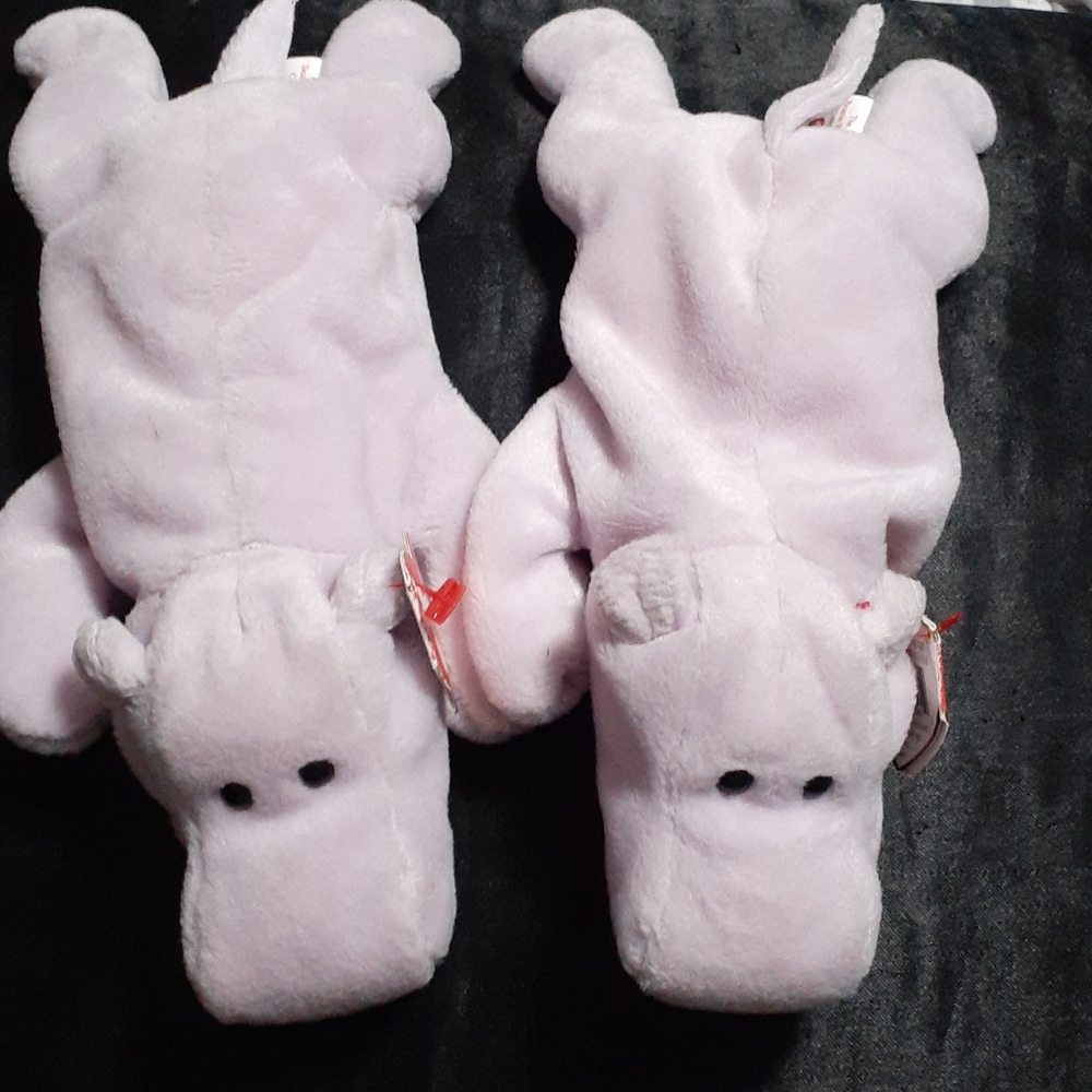Pair of twin Happy beanie babies